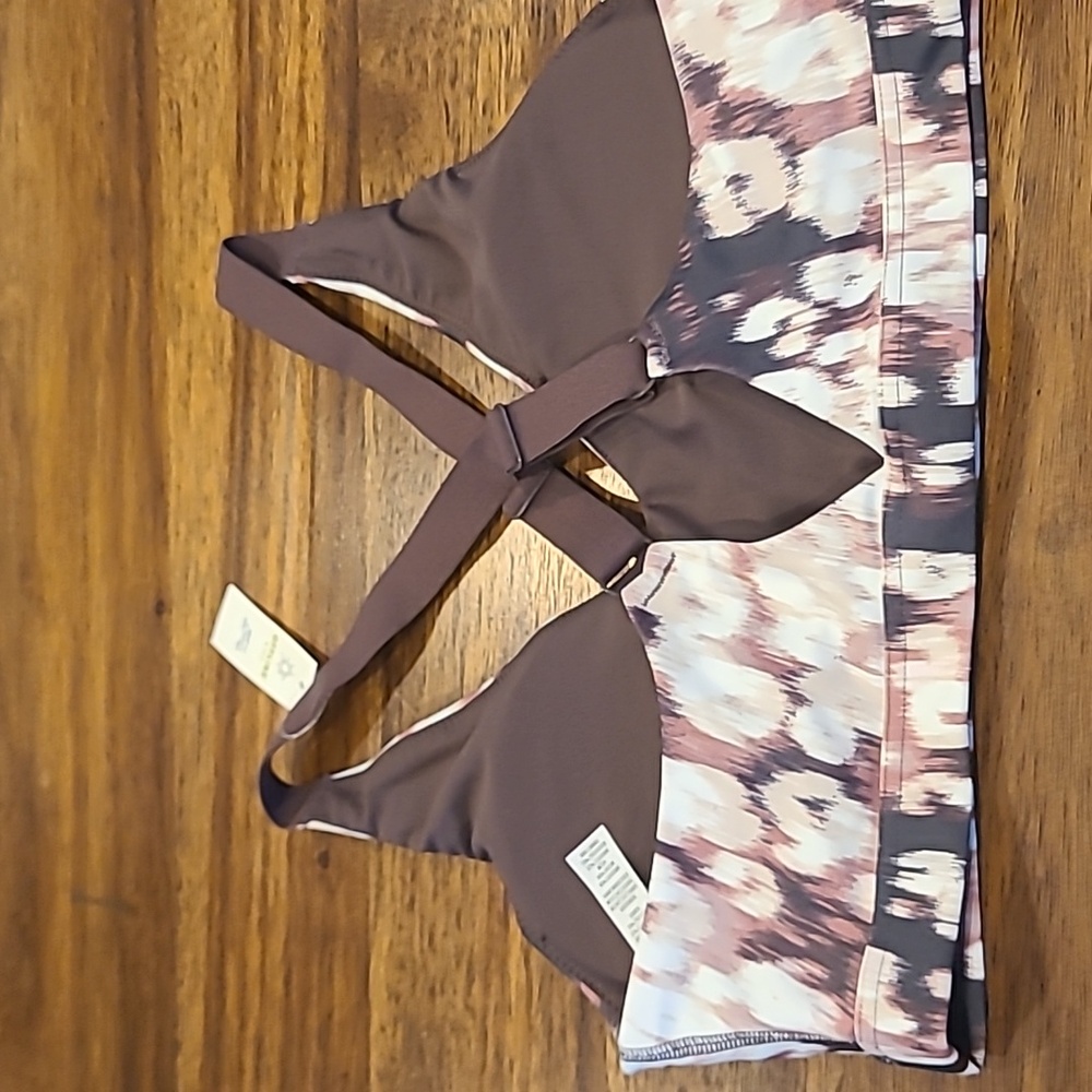 AE Offline Shine Strappy Back Swim Brown Cream Med. - Picture 4 of 7